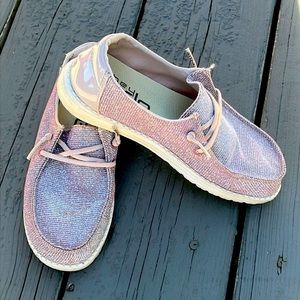 Wendy Youth Disco Pink Hey Dude Slip On